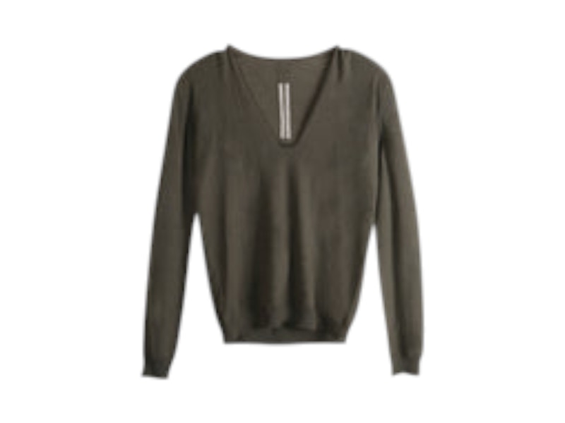 Pre-owned Rick Owens Women's  Knit V Neck Pullover In Bosco In Brown