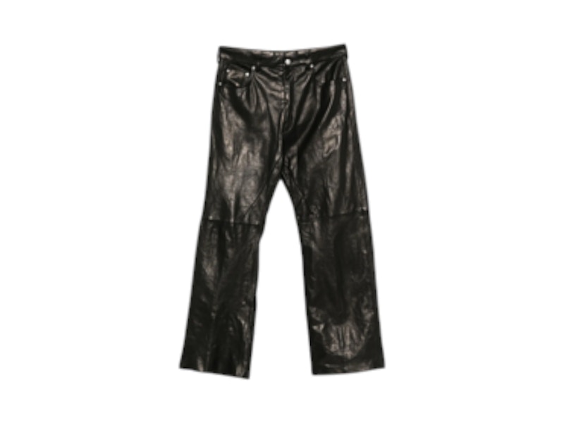 Pre-owned Rick Owens Men's  Lambskin Geth Jeans In Black