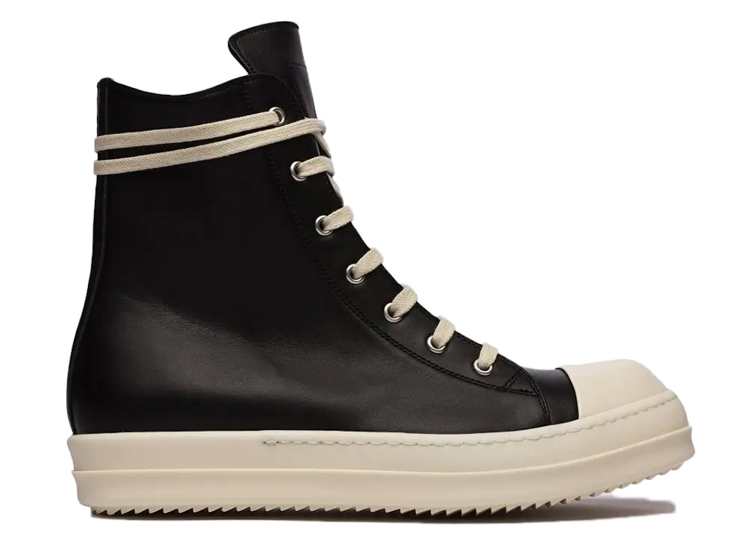 Pre-owned Rick Owens Leather High Top Black Cream In Black/cream