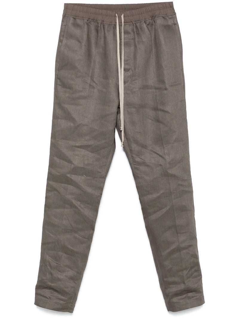 Rick Owens Linen Drawstring Slim Long Pants DUSt