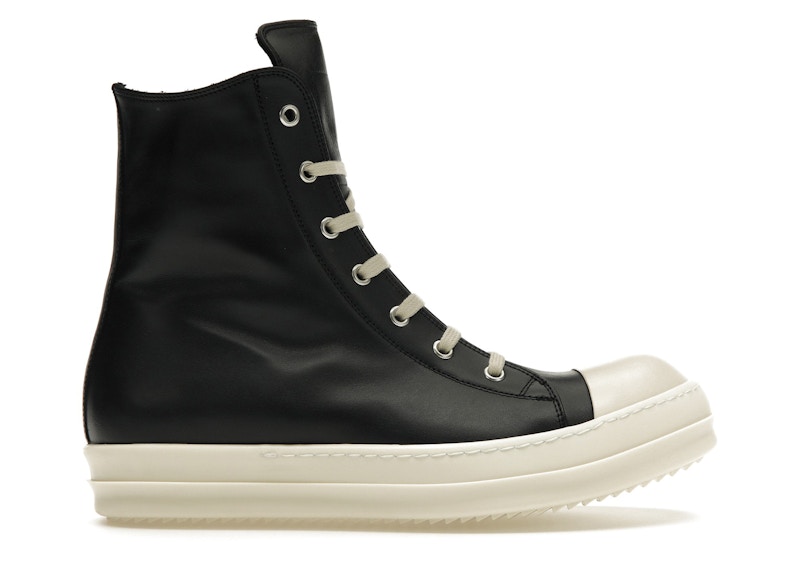 Rick Owens Mega Bumper Leather Sneakers Black Milk Men's 