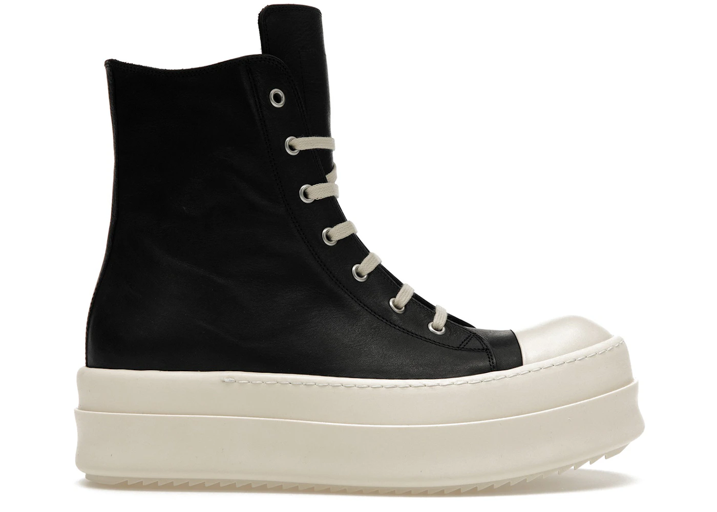 Rick Owens Mega Bumper Leather Sneakers Black Milk Men's - RR02C7859 ...
