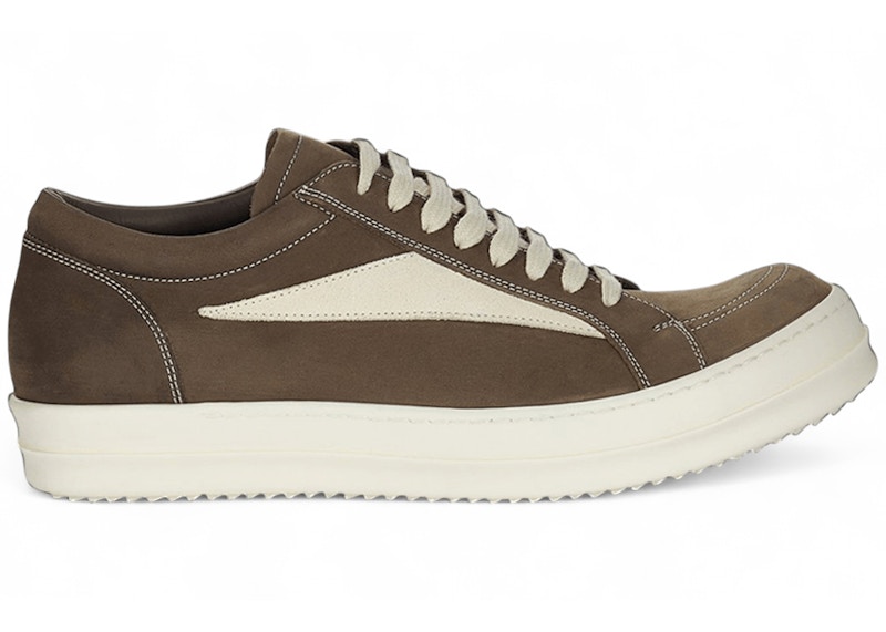 Pre-owned Rick Owens Men's  Porterville Vintage Low Sneakers In Saddle/milk