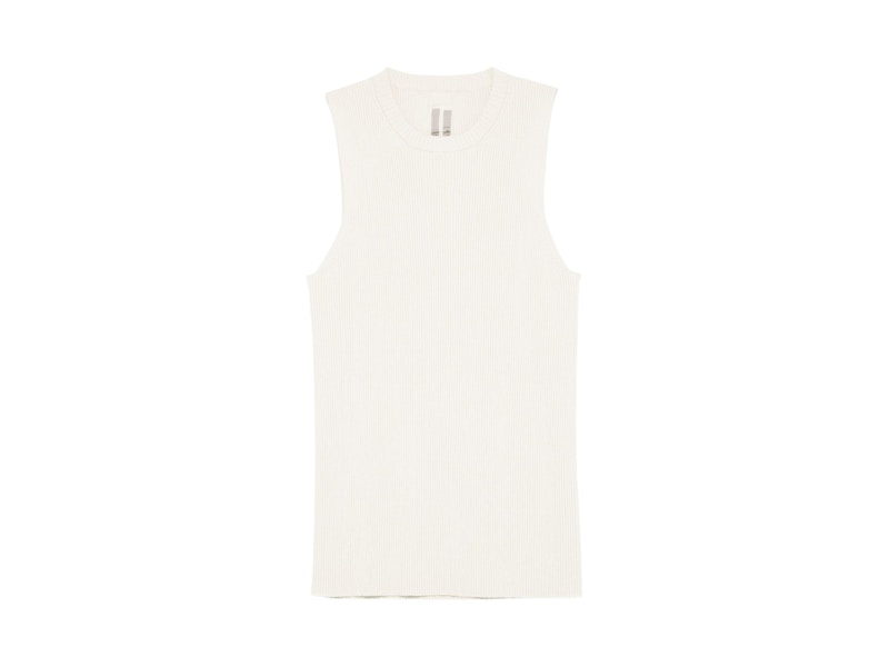 Pre-owned Rick Owens Women's Ribbed Knit Tank Top In 41 Dinge
