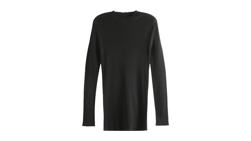 Rick Owens Geripptes Top mit Rundhalsausschnitt Schwarz