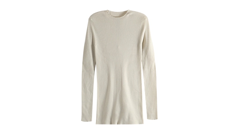 Rick Owens Geripptes Top mit Rundhalsausschnitt Sandfarben