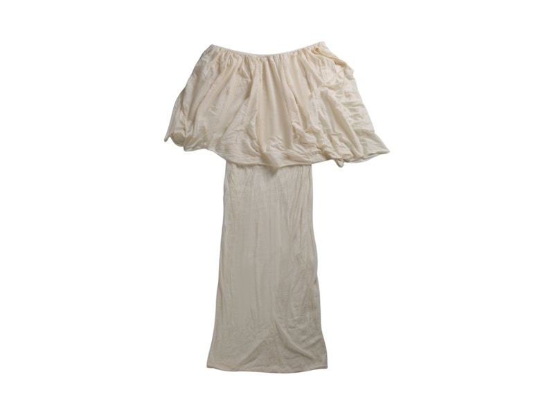 Pre-owned Rick Owens Women's Top Turbo Drape T-shirt In Natural