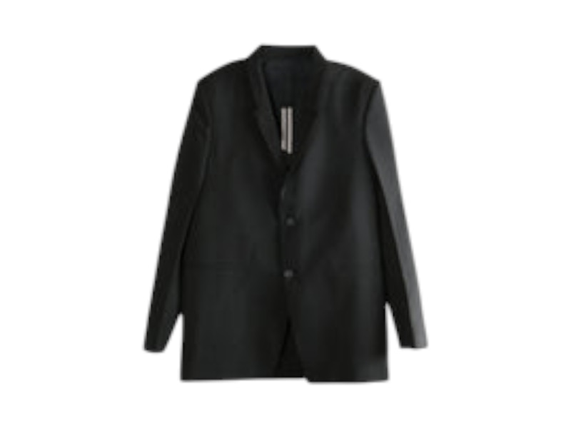 Pre-owned Rick Owens Men's  Virgin Wool Concordian Jacket In Black