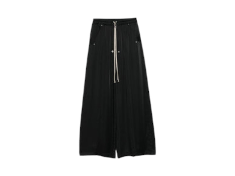 Pre-owned Rick Owens Men's Wide Silk Bela Pants In Black