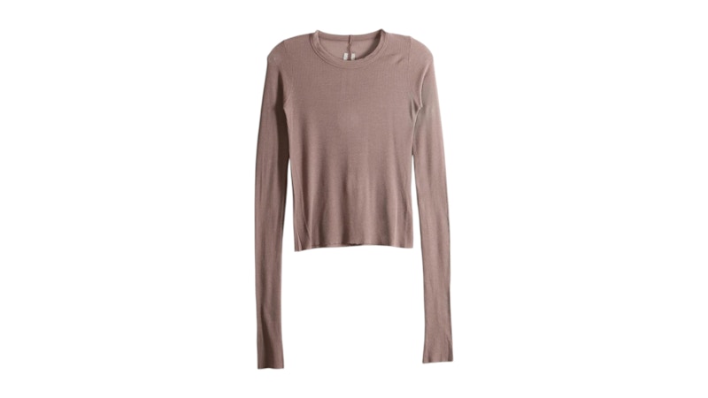 Rick Owens Women's Cropped Rib LS Tee Grape