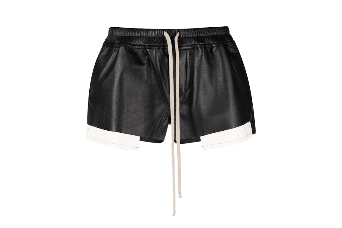 Pre-owned Rick Owens Womens Leather Boxer Shorts Black