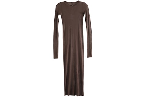 Rick Owens Women's Rib L/S Dress Brown - SS25 - US Rick Owens Women's Rib L/S Dress Brown - SS25 - US