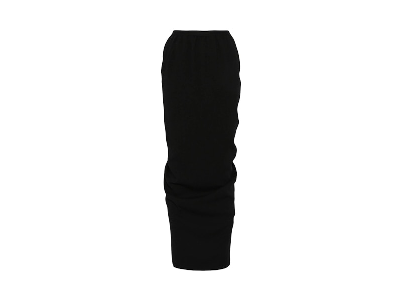 Pre-owned Rick Owens Women's  Wool Pillar Long Skirt In Black
