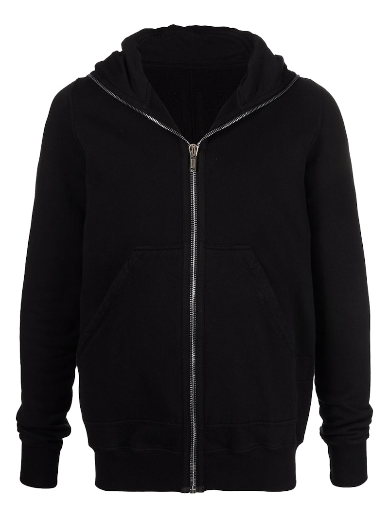 Rick Owens Zip-Up Cotton Hoodie Black - SS22 Men's - US