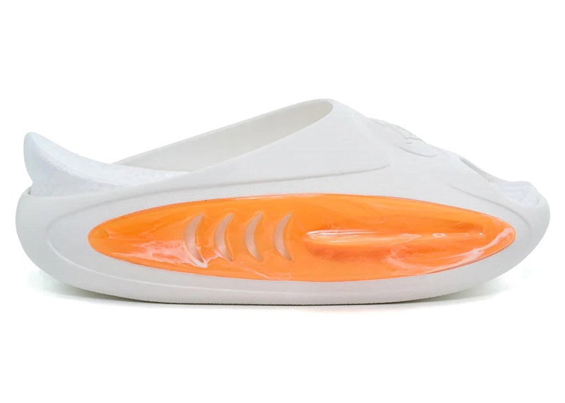 Pre-owned Rigorer Men's Shark 2 Slide Sneakers In White/orange In Multi