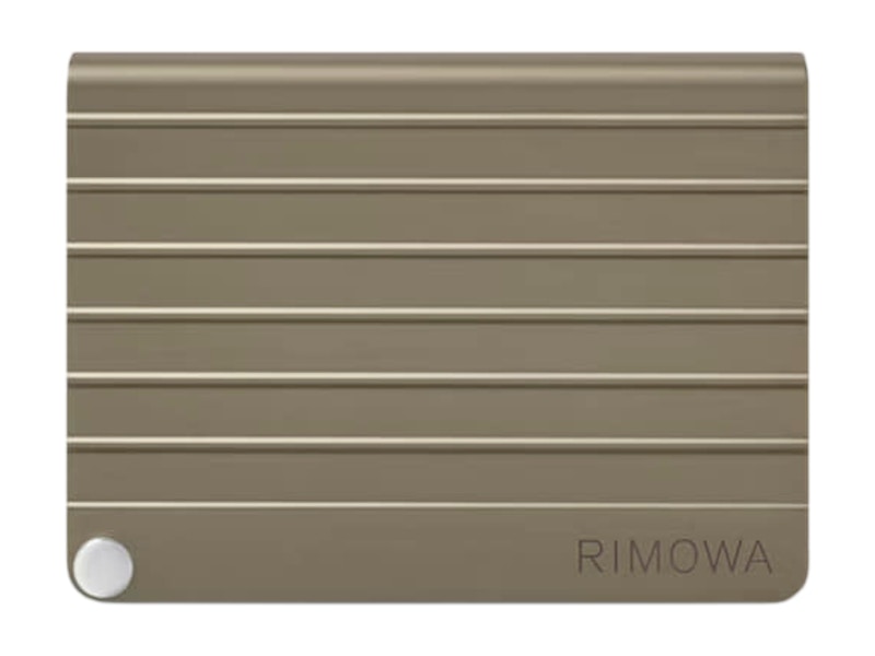 Pre-owned Rimowa Original Small Goods Aluminium Card Holder In Titanium In Silver