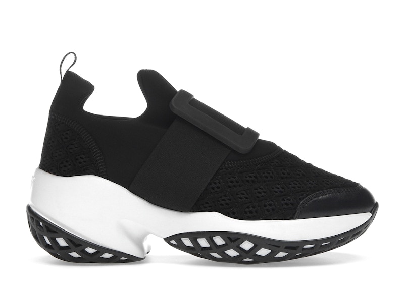 Pre-owned Roger Vivier Viv' Run Fabric White (women's) Sneakers In Black