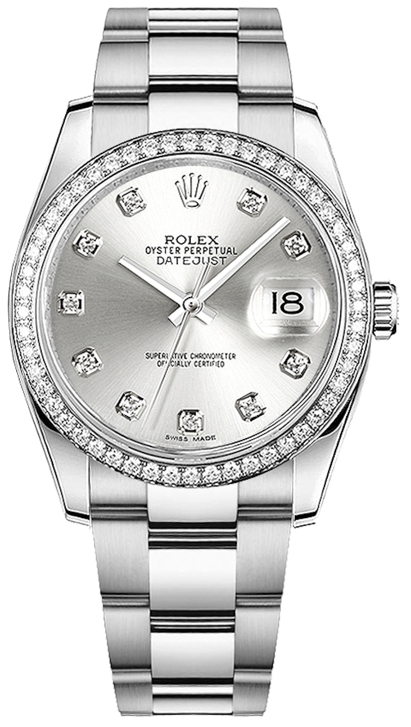 Rolex DateJust 116244 SLVDO 36mm in Stainless Steel US