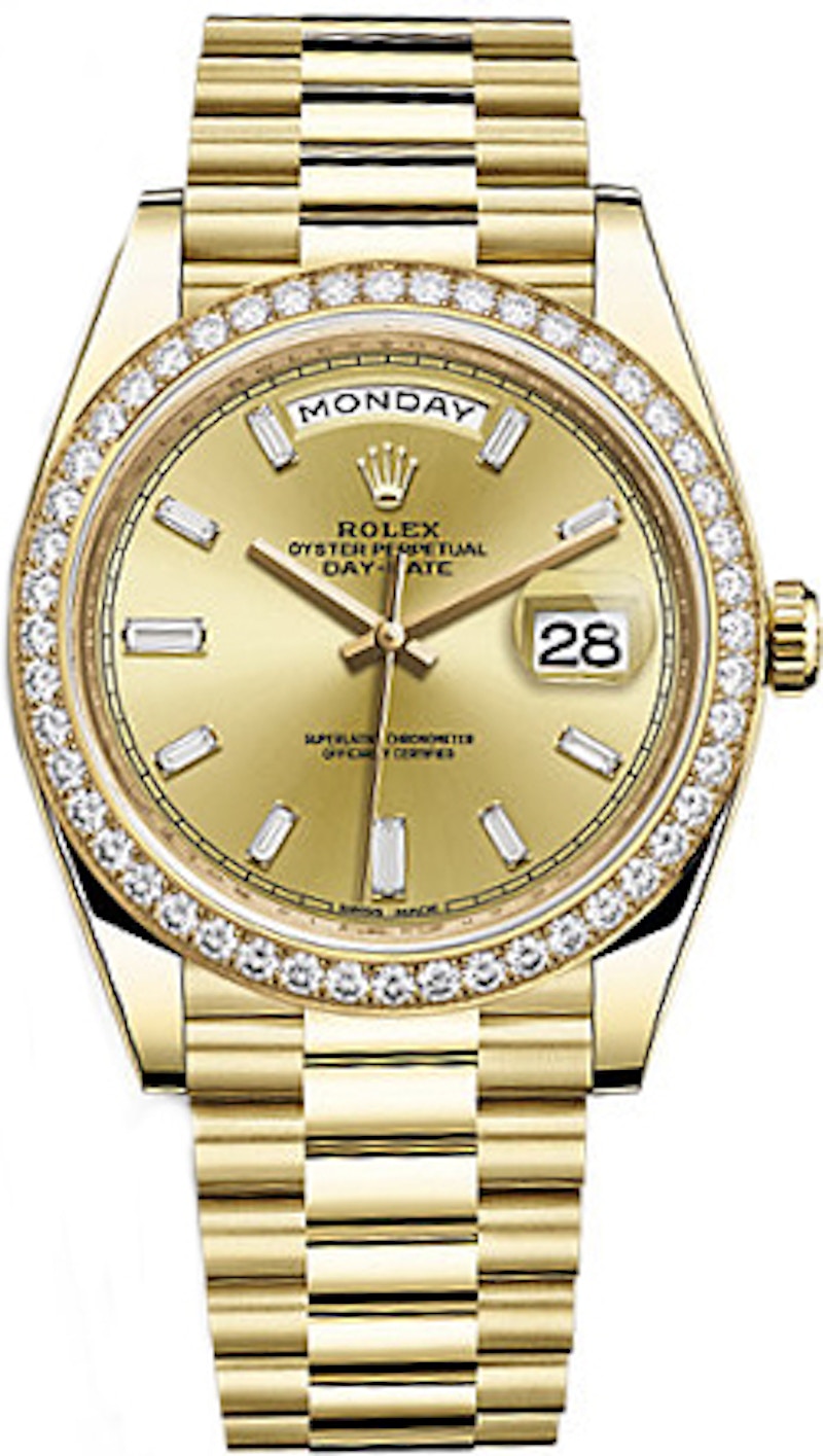 Rolex Day Date 228348 RBR 40mm in Yellow Gold US