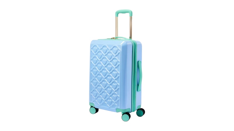 Roller Rabbit x Target Embossed Heart Hardside Spinner Carry On Suitcase Light Blue