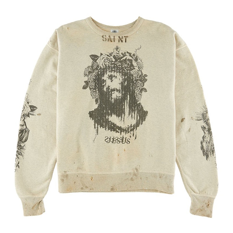 SAINT Mxxxxxx Jesus Crewneck Grey