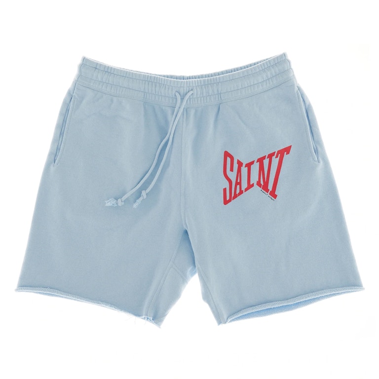 Pre-owned Saint Mxxxxxx Logo Sweat Shorts Blue