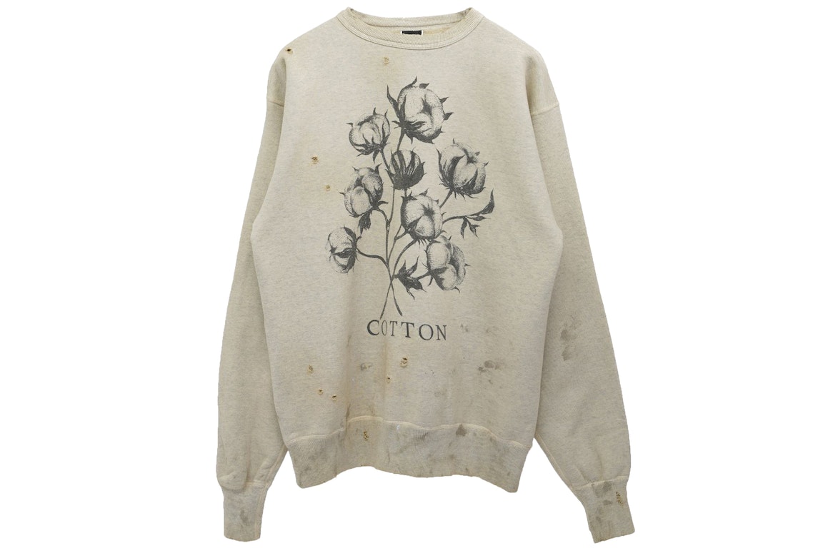 Pre-owned Saint Mxxxxxx X Denim Tears Cotton Crewneck Sweatshirt Grey