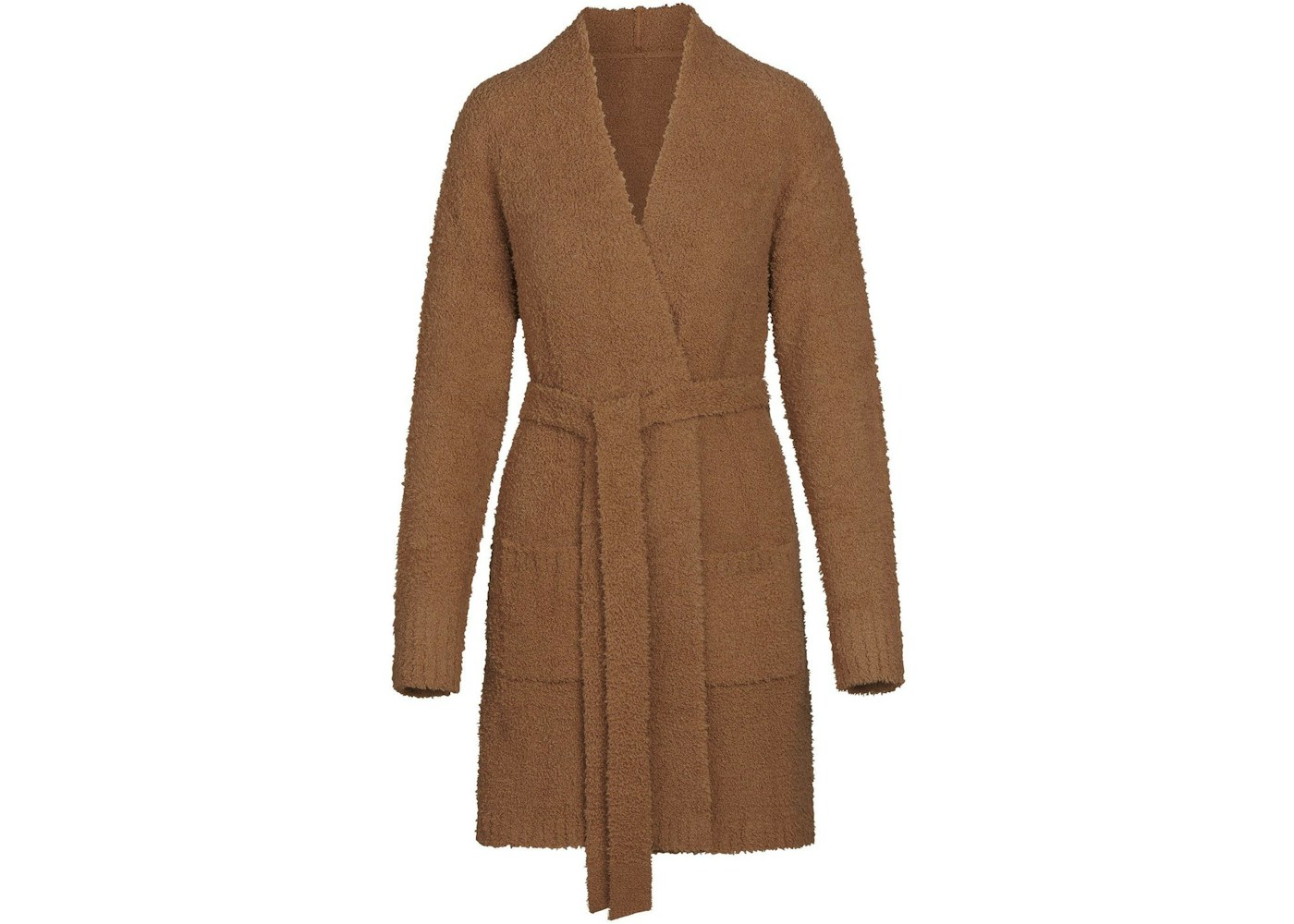 SKIMS Cozy Knit Short Robe Camel