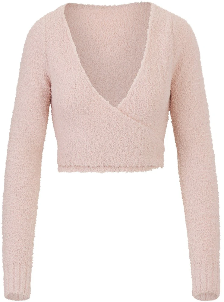 Skims light pink cozy knit tank top