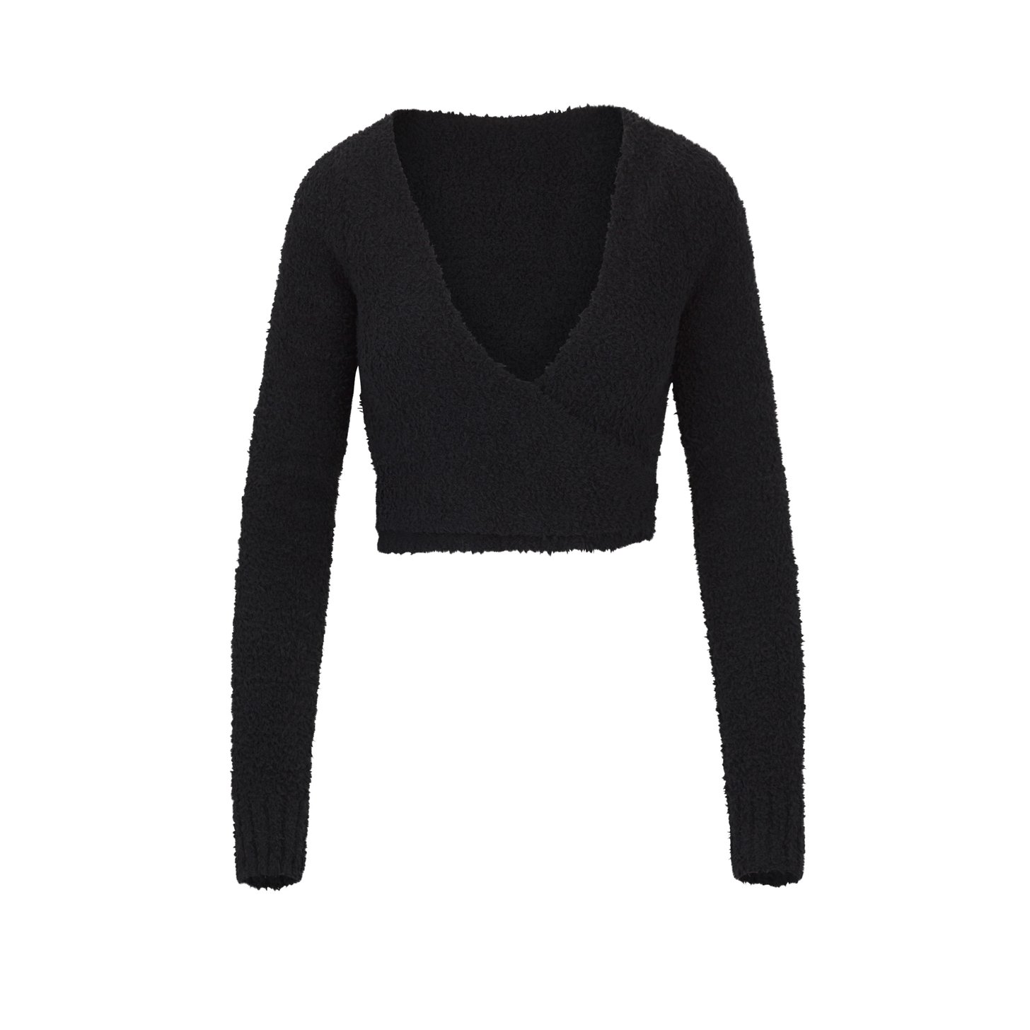 SKIMS Cozy Knit Wrap Top Onyx - US