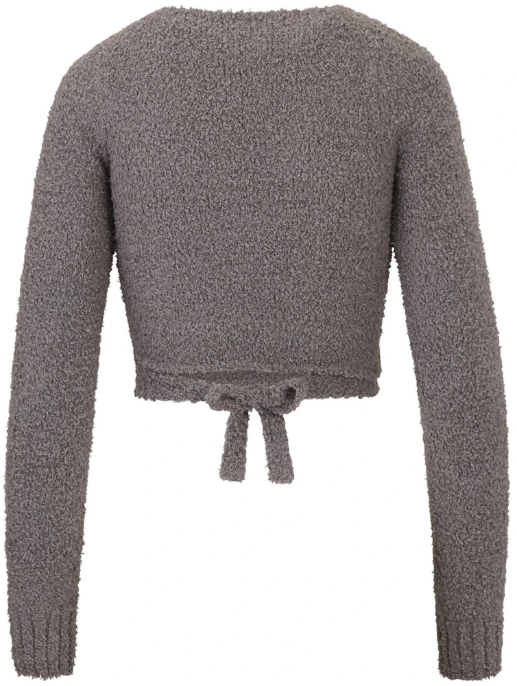 SKIMS Cozy Knit Wrap Top in Bone L/XL  Cozy knits, Knit wrap, Long sleeve wrap  top
