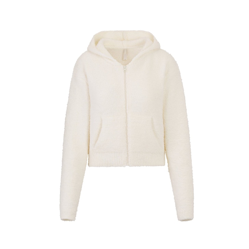 Skims knit fashion zip up hoodie