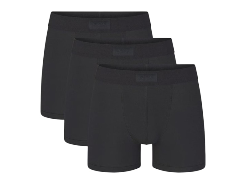 Pre-owned Skims Men's 3" Cotton Boxer Brief (3 Pack) In Onyx In Black