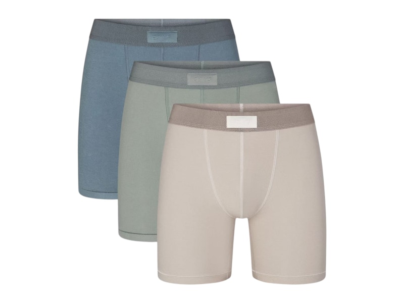 SKIMS Men's 5" Cotton Boxer Brief (3 Pack) Stone Multicolor