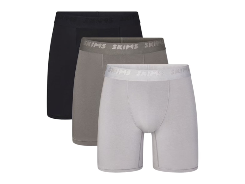 Pre-owned Skims Men's 5" Stretch Boxer Brief (3 Pack) In Gunmetal In Gray