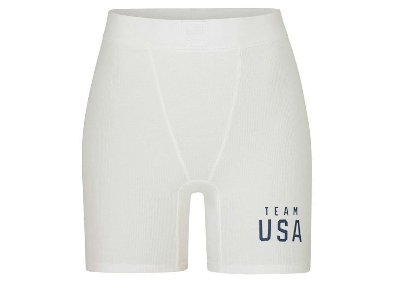 SKIMS Olympic Capsule Rib Boxer White - SS21 - GB