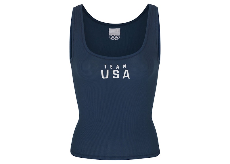 SKIMS Olympic Capsule Rib Scoop Tank Navy