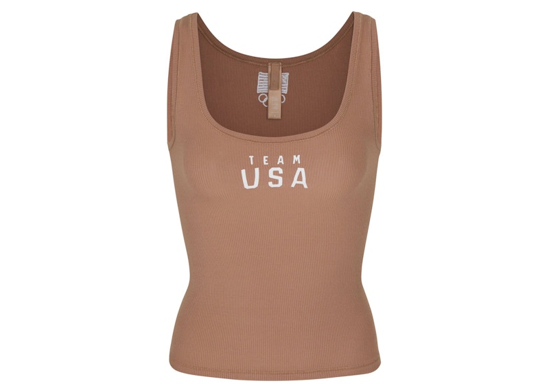 SKIMS Olympic Capsule Rib Scoop Tank Sienna