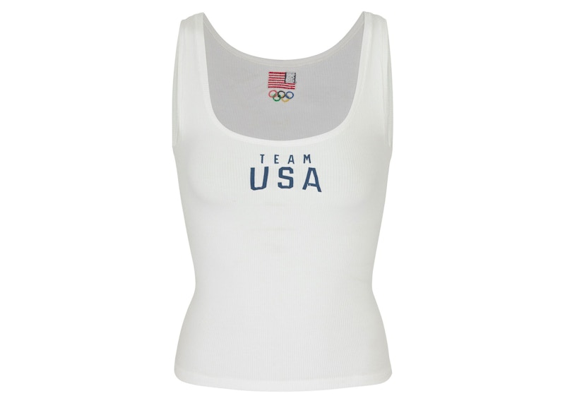 SKIMS Olympic Capsule Rib Scoop Tank White