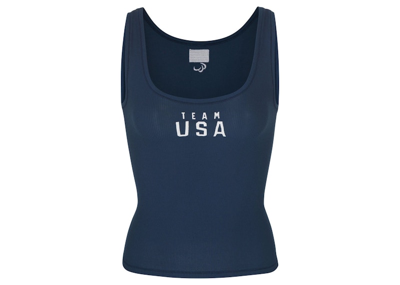 SKIMS Paralympic Capsule Rib Scoop Tank Navy