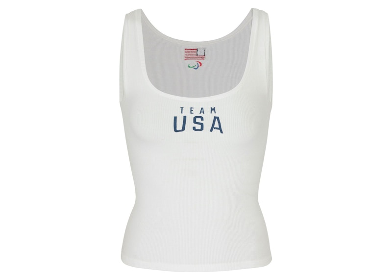 SKIMS Paralympic Capsule Rib Scoop Tank White