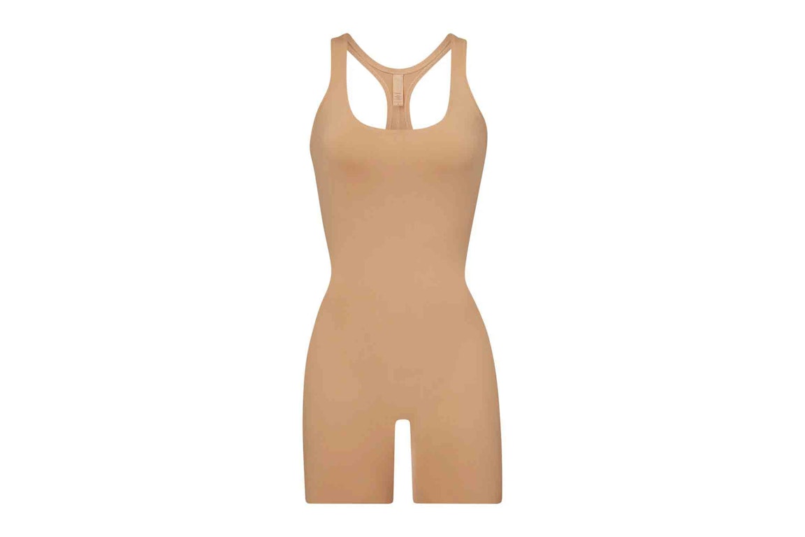 Pre-owned Skims Swim Cycle Suit Ochre