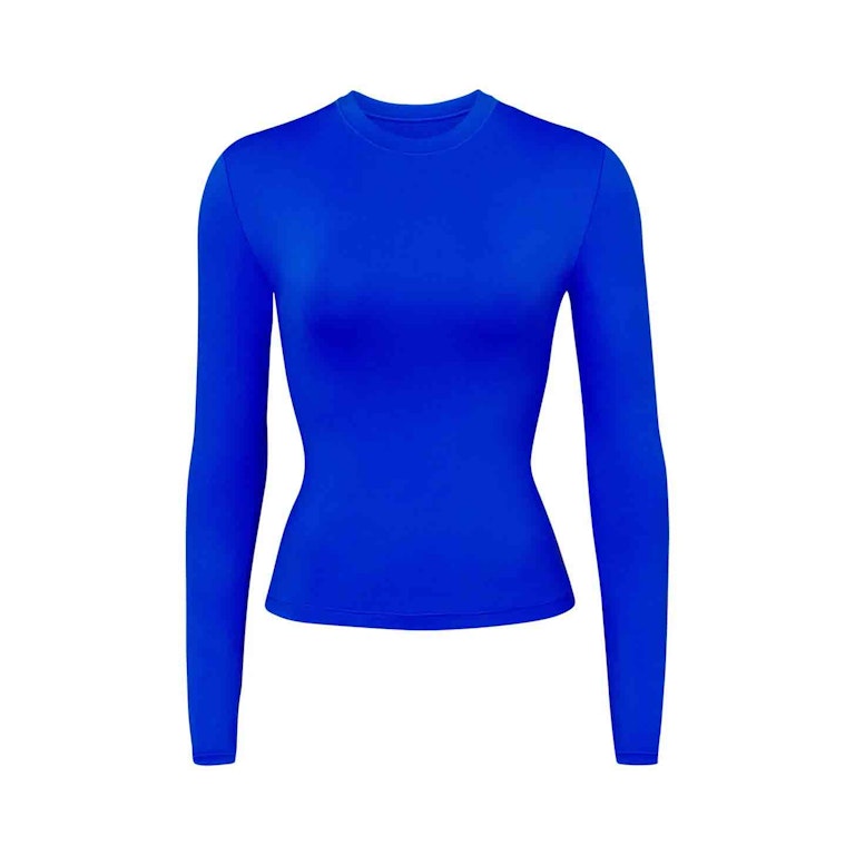 Pre-owned Skims Swim Long Sleeve Shirt Cobalt