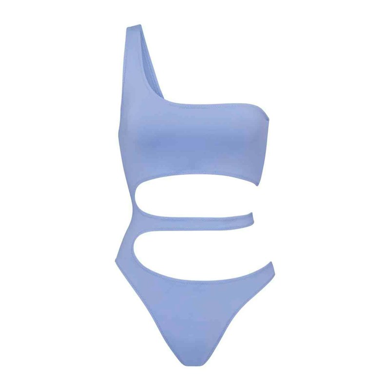 SKIMS Swim One Shoulder Monokini Periwinkle