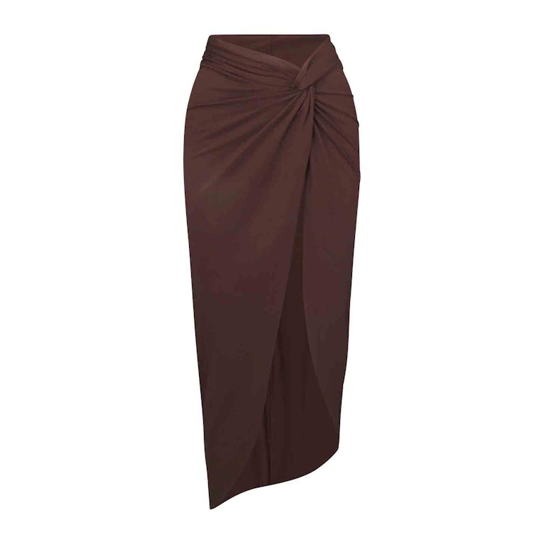 Pre-owned Skims Swim Sarong Skirt Cocoa