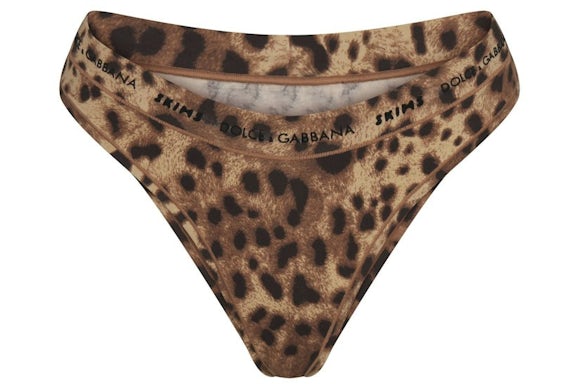 SKIMS x Dolce&Gabbana Cotton Jersey Cheeky Tanga Leopard