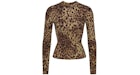 SKIMS x Dolce&Gabbana Camiseta de manga larga de punto de algodón Leopardo