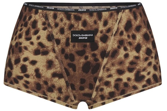 SKIMS x Dolce&Gabbana Cotton Rib Boy Short Leopard