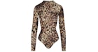 SKIMS x Dolce&Gabbana Body de cuello alto transparente lechoso Leopardo