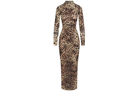 SKIMS x Dolce&Gabbana Milky Sheer Mock Neck Long Dress Leopard - FW24 - US SKIMS x Dolce&Gabbana Milky Sheer Mock Neck Long Dress Leopard - FW24 - US